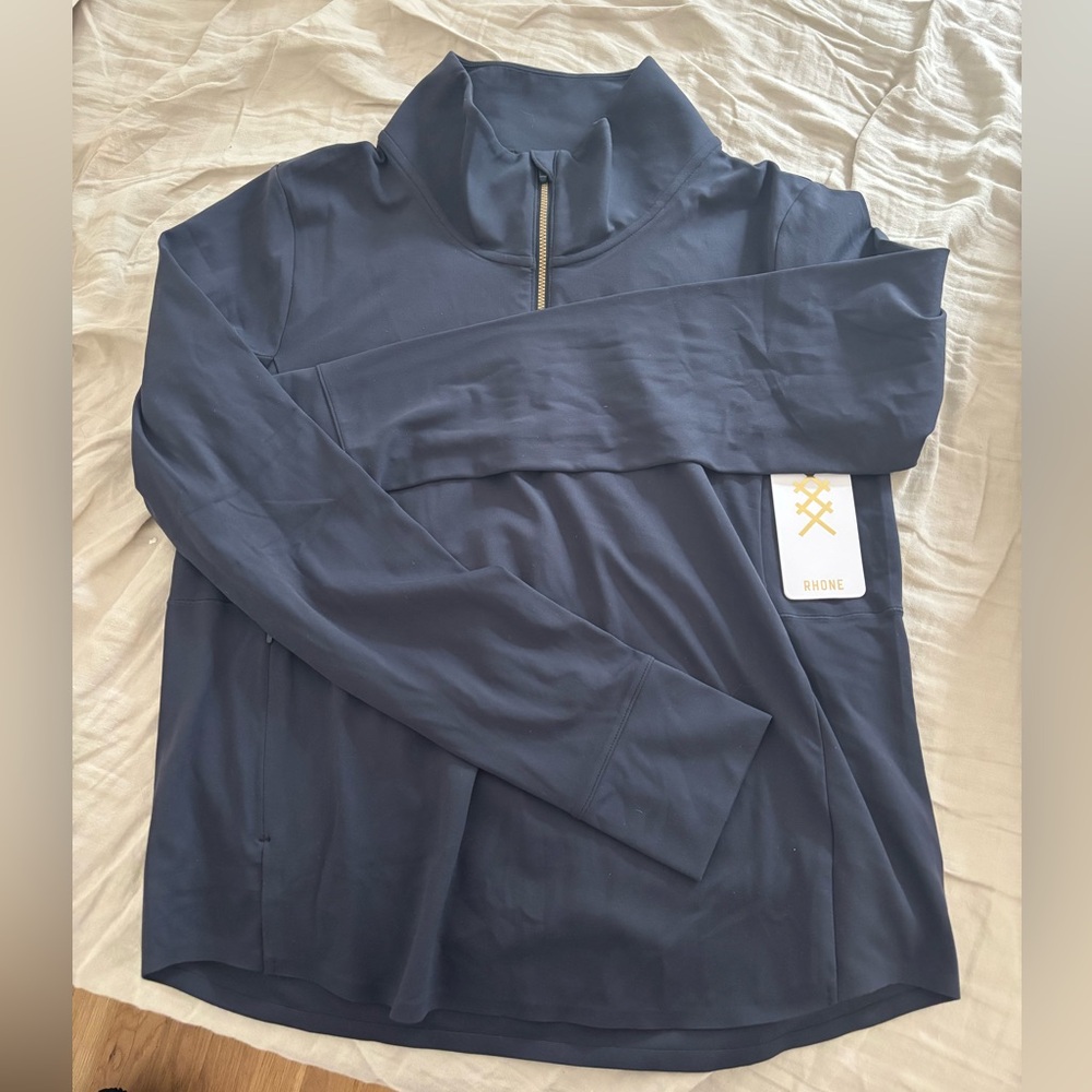 NWT Rhone Navy Course to Court Quarter-Zip Pullover Large